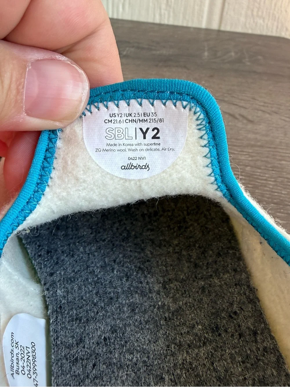 allbirds Kids White Slip-On Sneakers with Blue Trim